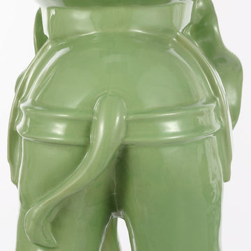 White Elephant 14.2" Ceramic Garden Stool